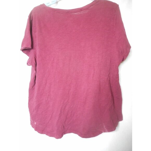 Burgundy White Old Navy Chai Harder Women's crew neck T Tee TShirt - Picture 4 of 8